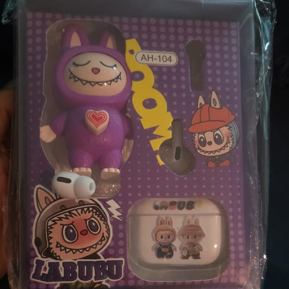 Labubu Purple Earbud Headphones
